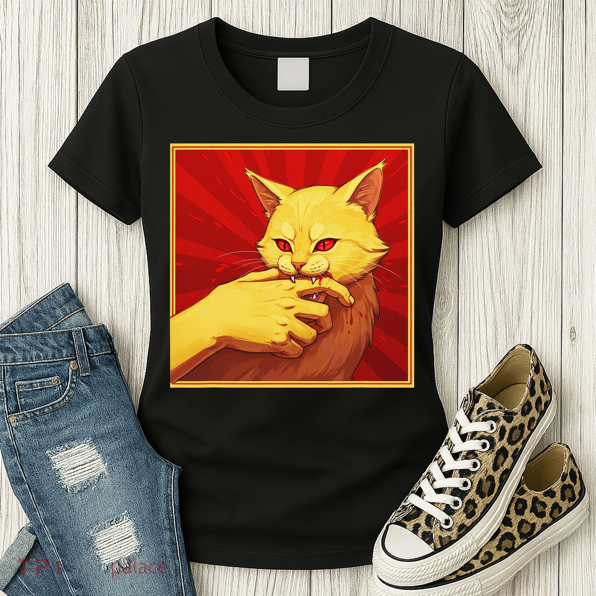 Cat Bite Anime Women's T-Shirt