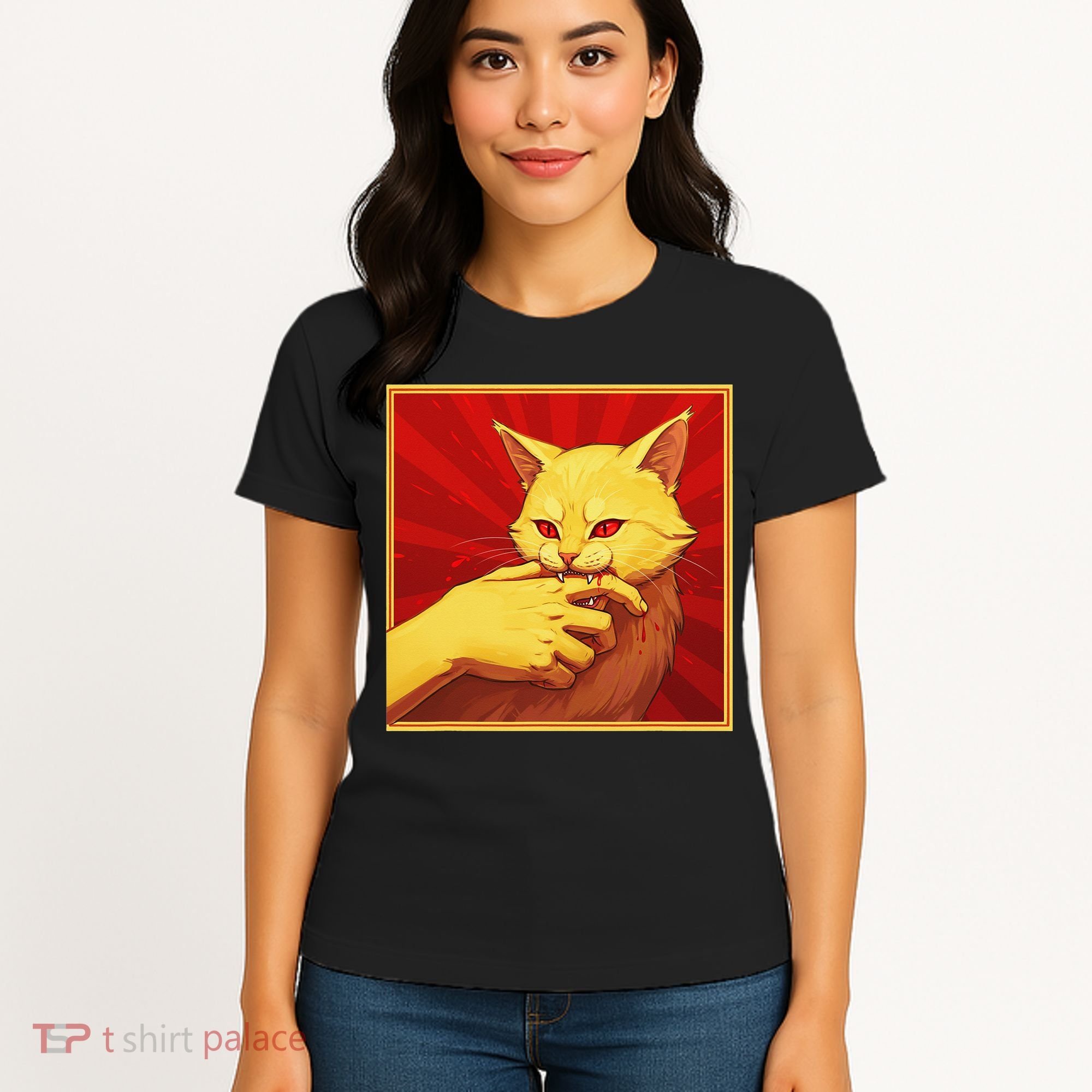 Cat Bite Anime Women's T-Shirt