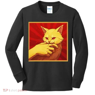 Cat Bite Anime Kids Long Sleeve Shirt