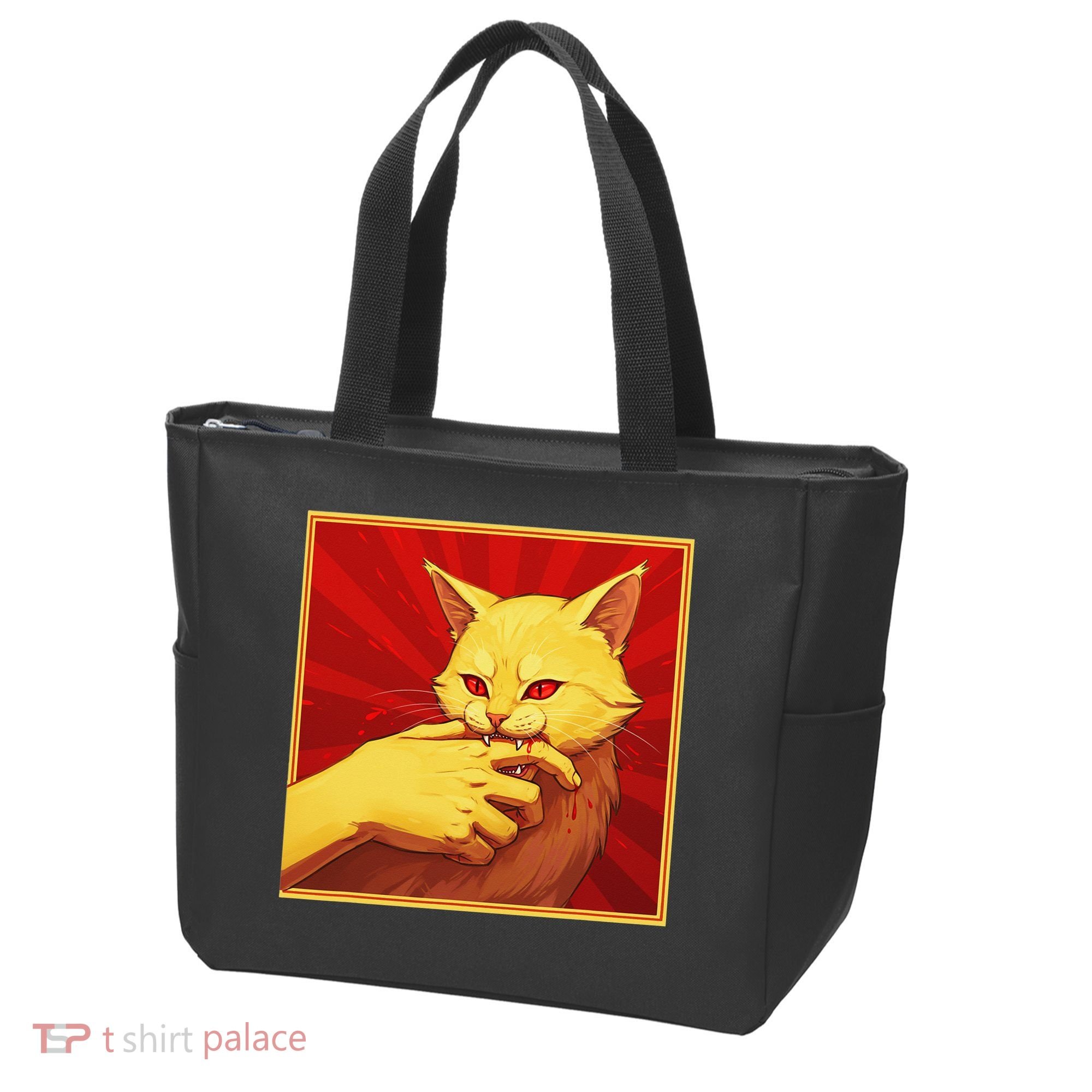 Cat Bite Anime Tote Bag