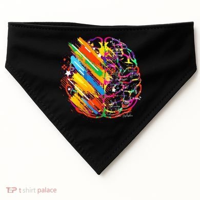 Colorful Brain Art Teacher Artist Painter Student USA-Made Doggie Bandana