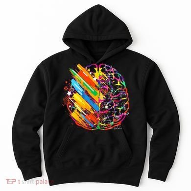 Colorful Brain Art Teacher Artist Painter Student Hoodie