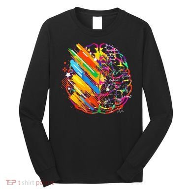 Colorful Brain Art Teacher Artist Painter Student Long Sleeve Shirt