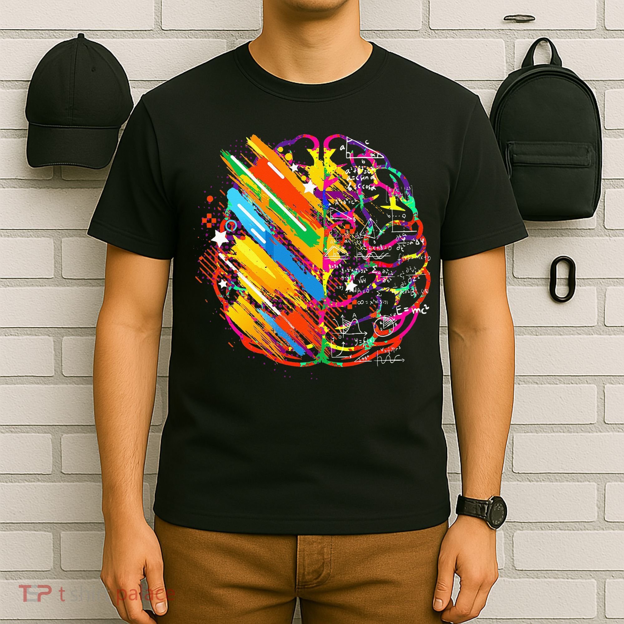 Colorful Brain Art Teacher Artist Painter Student T-Shirt