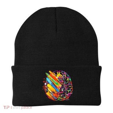 Colorful Brain Art Teacher Artist Painter Student Beanie