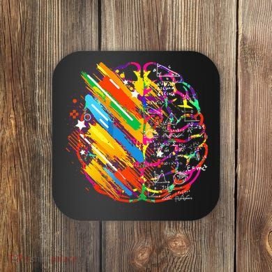 Colorful Brain Art Teacher Artist Painter Student Coaster