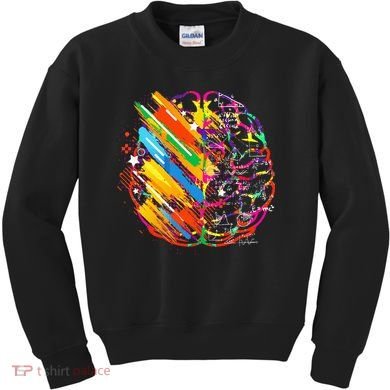 Colorful Brain Art Teacher Artist Painter Student Kids Sweatshirt