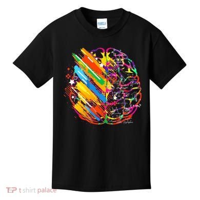 Colorful Brain Art Teacher Artist Painter Student Kids T-Shirt
