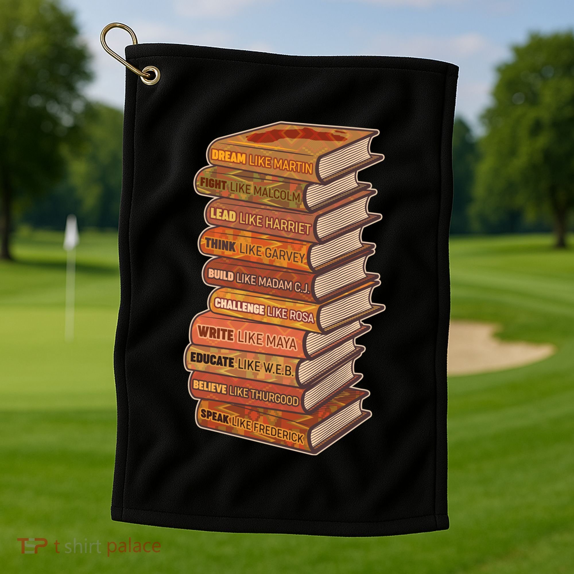 Celebrate Black African American History Figures Books Golf Towel