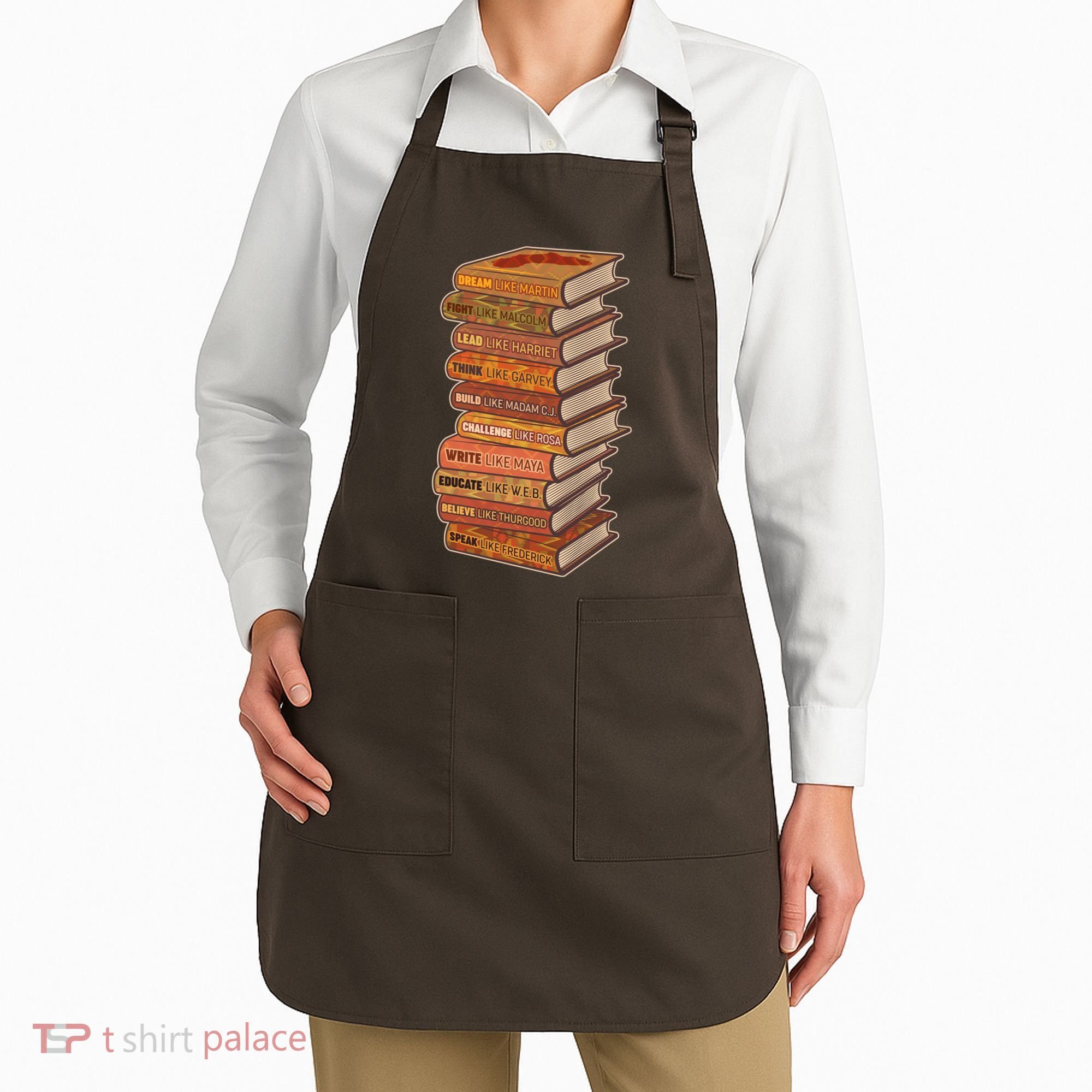 Celebrate Black African American History Figures Books Apron