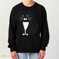 Cute Black And White Tuxedo Cat Women's Sweatshirt thumb 0