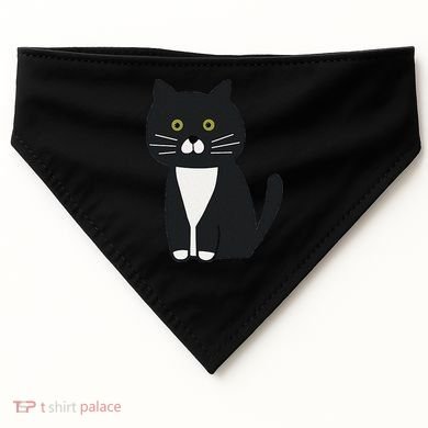 Cute Black And White Tuxedo Cat USA-Made Doggie Bandana