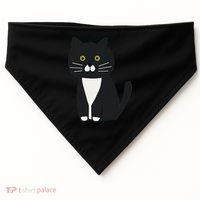 Cute Black And White Tuxedo Cat USA-Made Doggie Bandana thumb 0