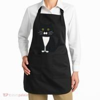 Cute Black And White Tuxedo Cat Apron thumb 2