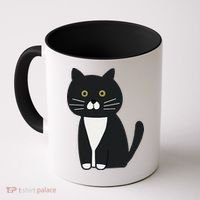 Cute Black And White Tuxedo Cat Coffee Mug thumb 0