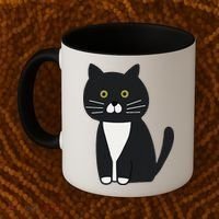Cute Black And White Tuxedo Cat Coffee Mug thumb 2