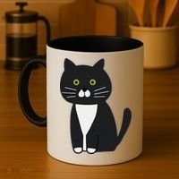Cute Black And White Tuxedo Cat Coffee Mug thumb 4