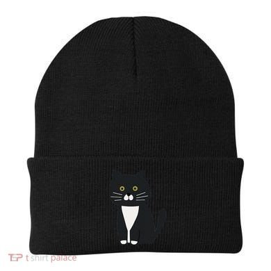 Cute Black And White Tuxedo Cat Beanie