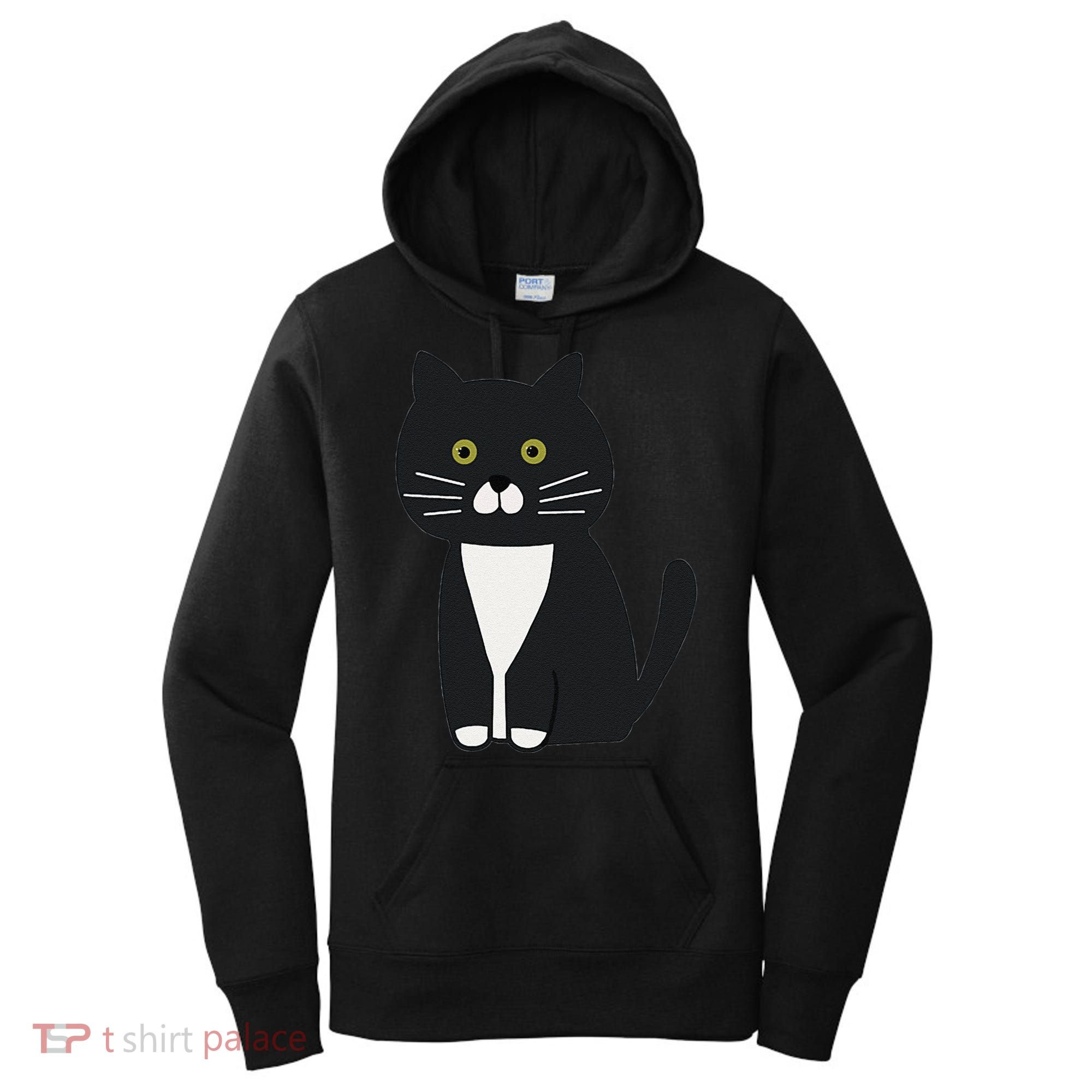 Cute Black And White Tuxedo Cat Women's Hoodie