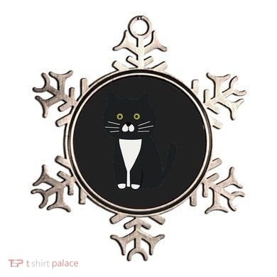 Cute Black And White Tuxedo Cat Ornament