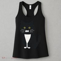 Cute Black And White Tuxedo Cat Women's Tank Top thumb 3