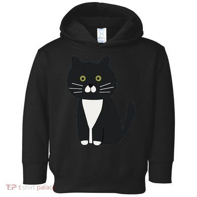 Cute Black And White Tuxedo Cat Toddler Hoodie