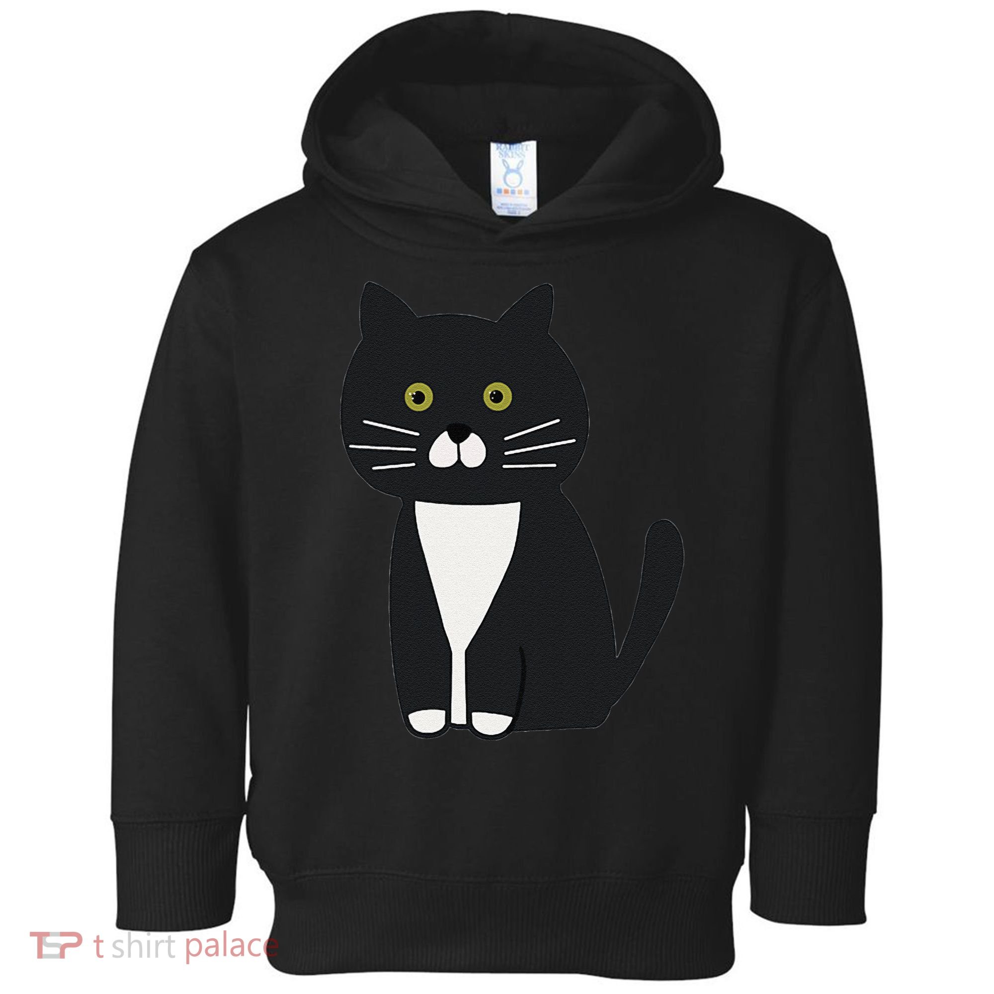 Cute Black And White Tuxedo Cat Toddler Hoodie
