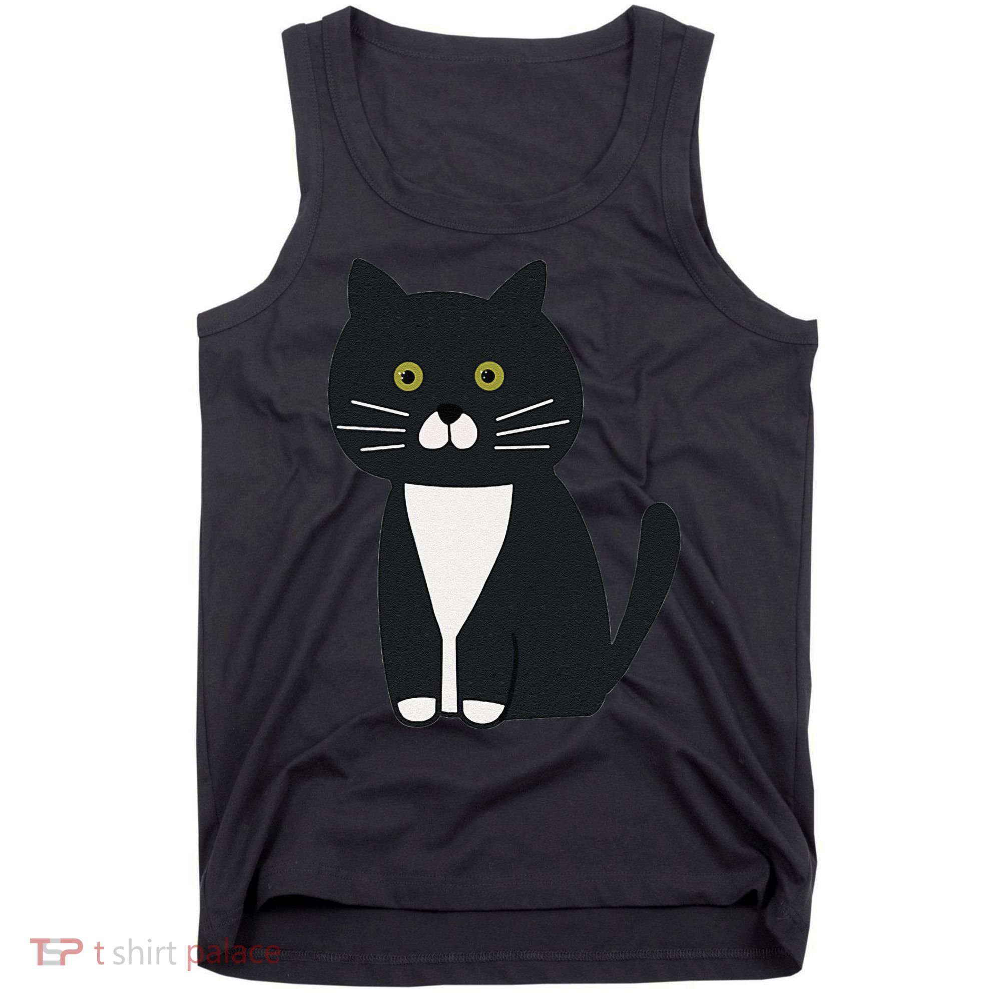 Cute Black And White Tuxedo Cat Tank Top