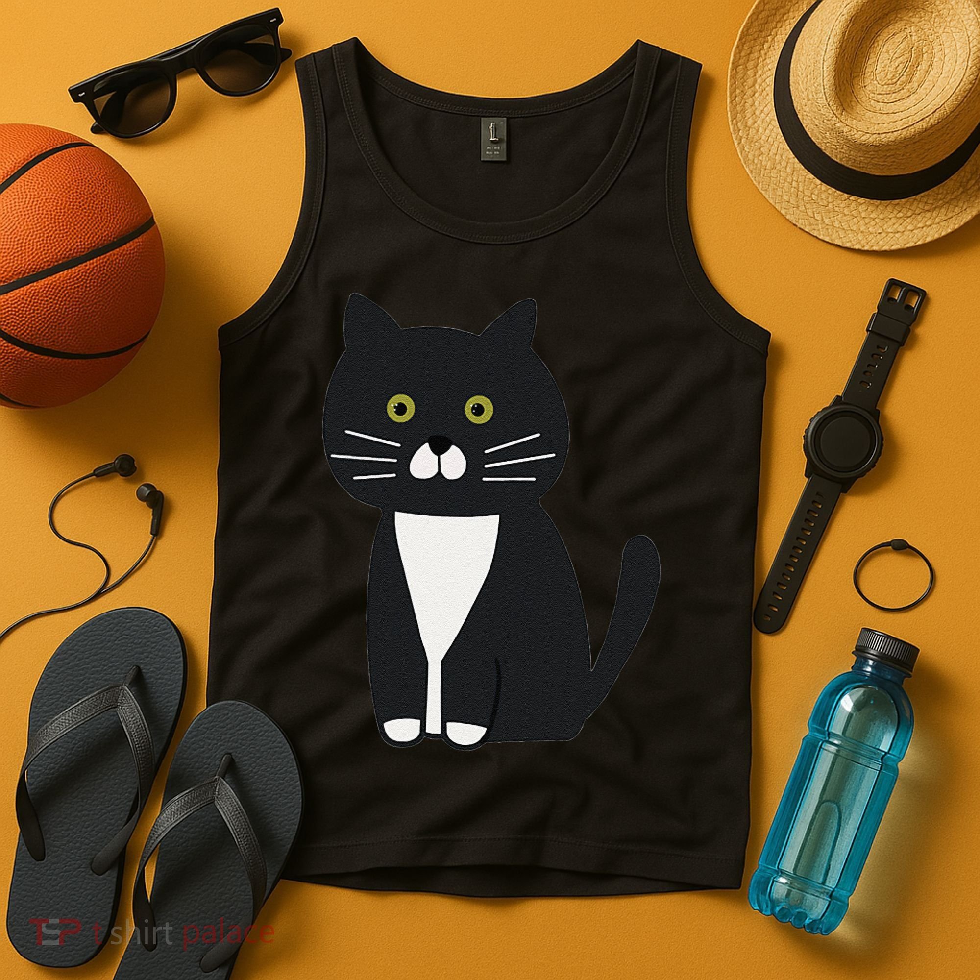 Cute Black And White Tuxedo Cat Tank Top
