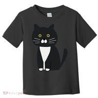 Cute Black And White Tuxedo Cat Toddler T-Shirt thumb 0