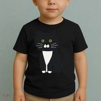 Cute Black And White Tuxedo Cat Toddler T-Shirt thumb 2