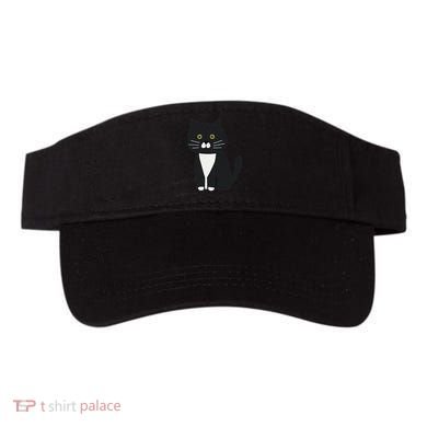 Cute Black And White Tuxedo Cat Visor