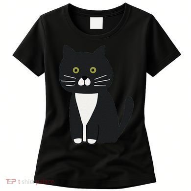 Cute Black And White Tuxedo Cat Women's T-Shirt