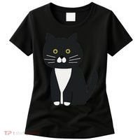 Cute Black And White Tuxedo Cat Women's T-Shirt thumb 0