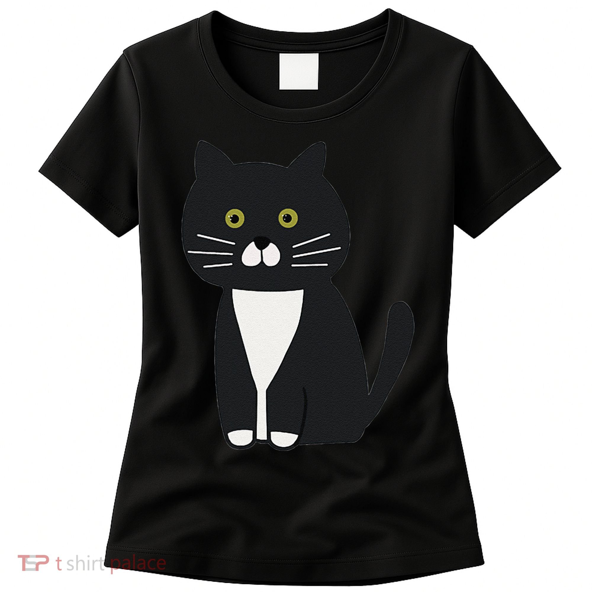 Cute Black And White Tuxedo Cat Women's T-Shirt