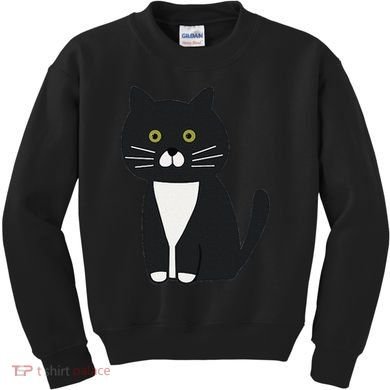 Cute Black And White Tuxedo Cat Kids Sweatshirt