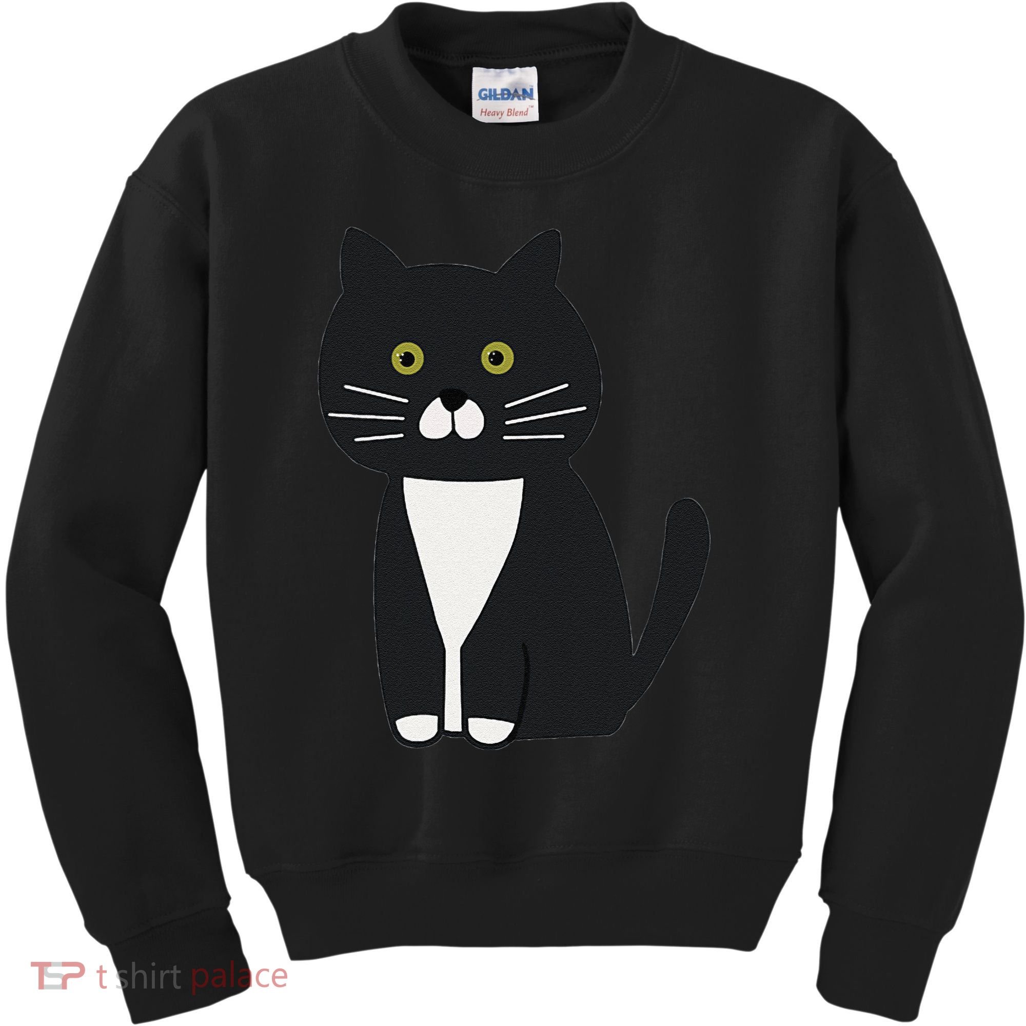 Cute Black And White Tuxedo Cat Kids Sweatshirt