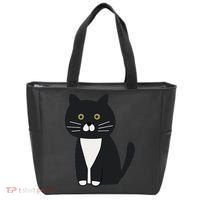 Cute Black And White Tuxedo Cat Tote Bag thumb 0