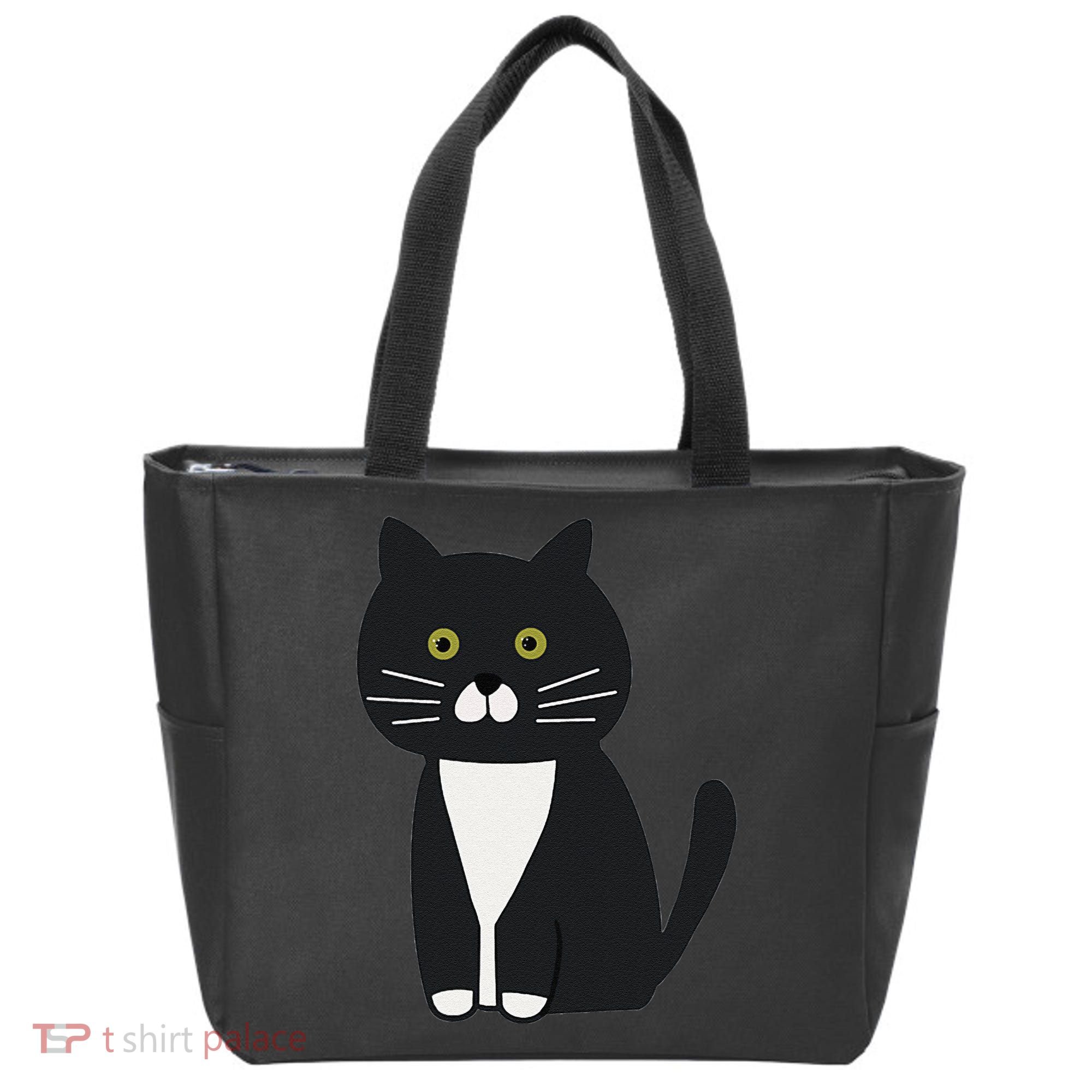 Cute Black And White Tuxedo Cat Tote Bag