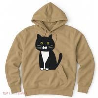 Cute Black And White Tuxedo Cat Hoodie thumb 0