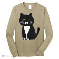 Cute Black And White Tuxedo Cat Long Sleeve Shirt thumb 0