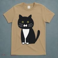 Cute Black And White Tuxedo Cat T-Shirt thumb 5