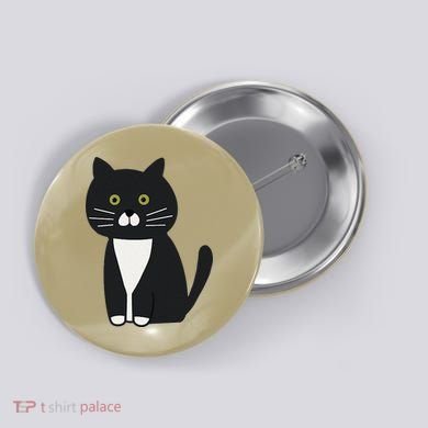 Cute Black And White Tuxedo Cat Button