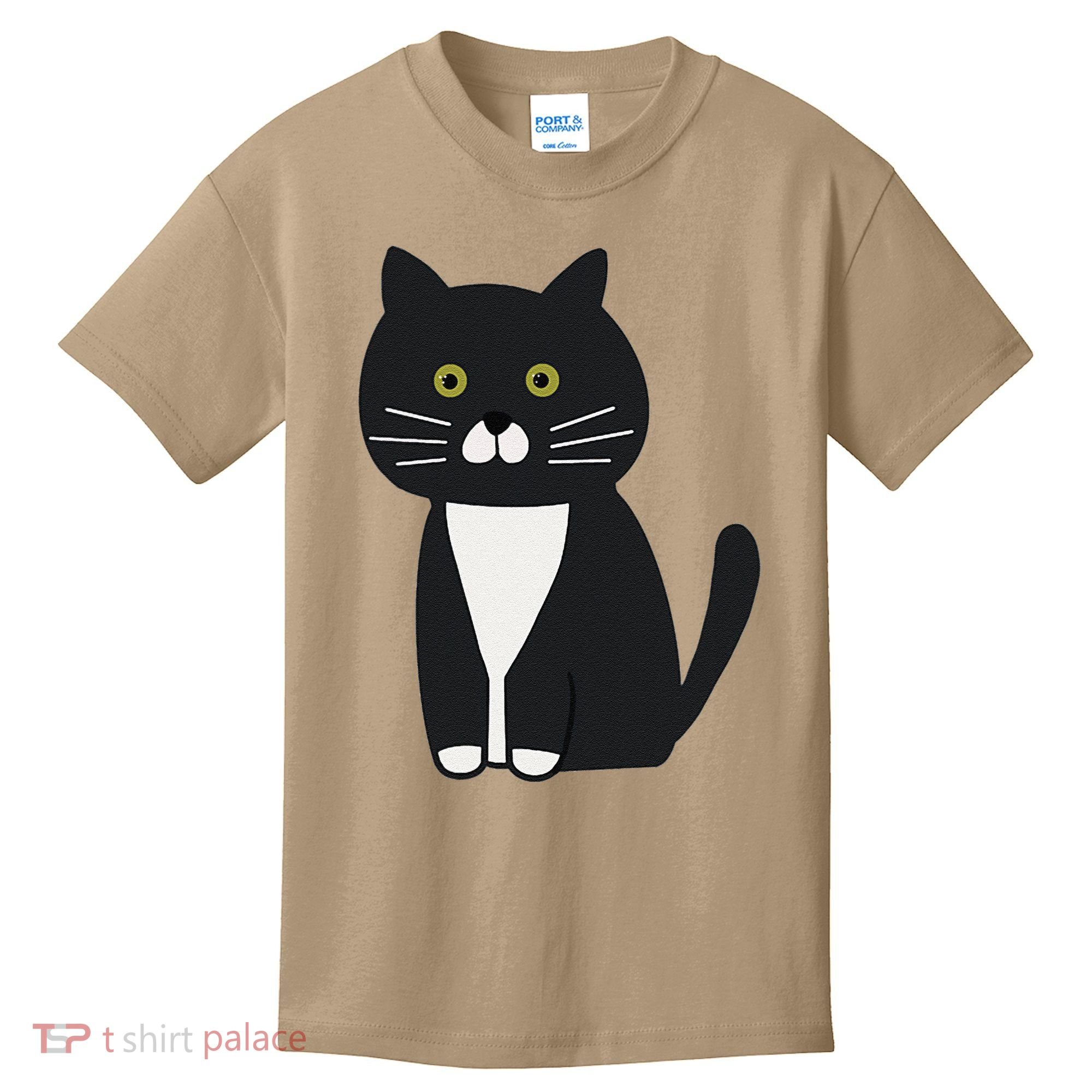 Cute Black And White Tuxedo Cat Kids T-Shirt