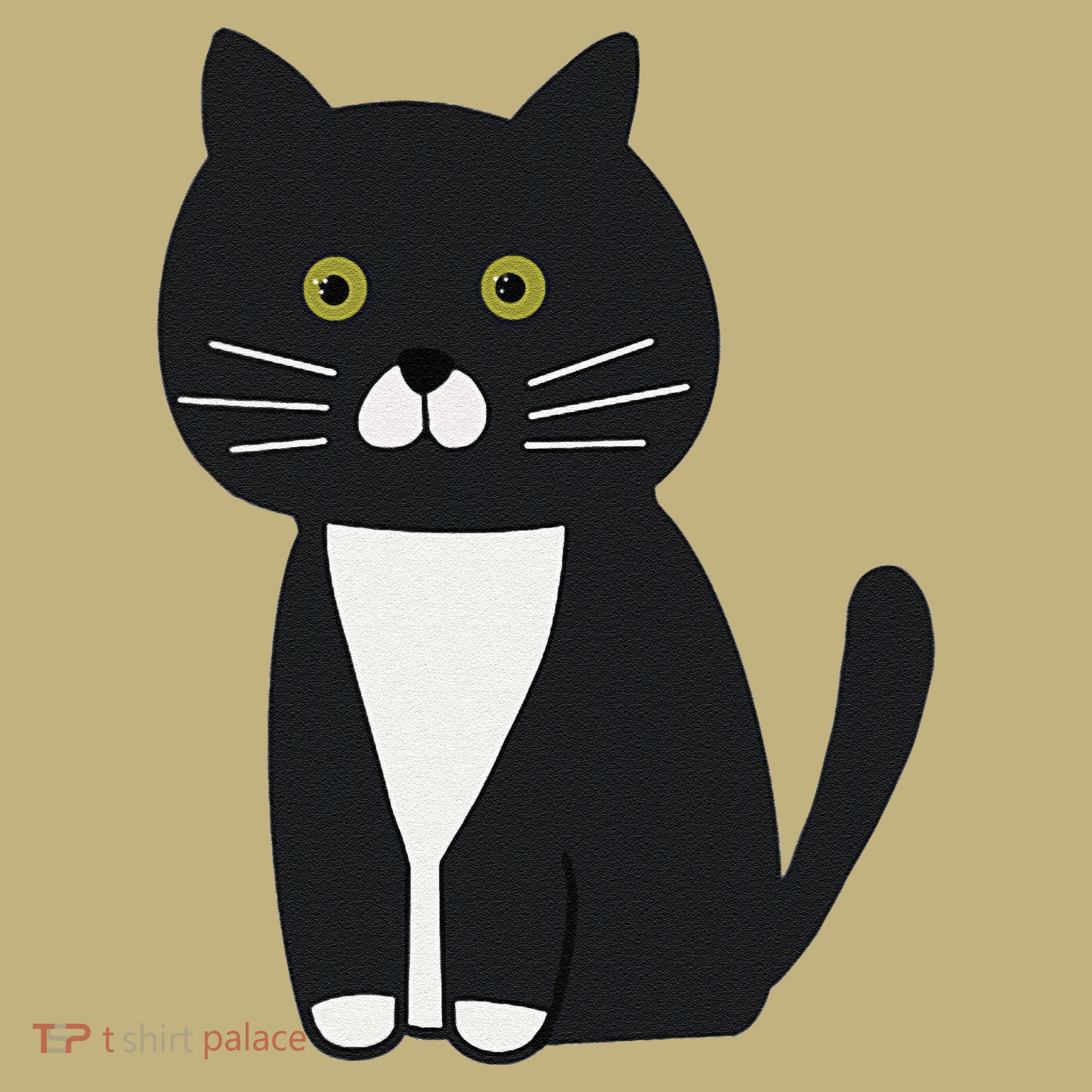 Cute Black And White Tuxedo Cat Kids T-Shirt
