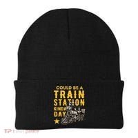 Could Be A Train Station Kinda Day Beanie thumb 0