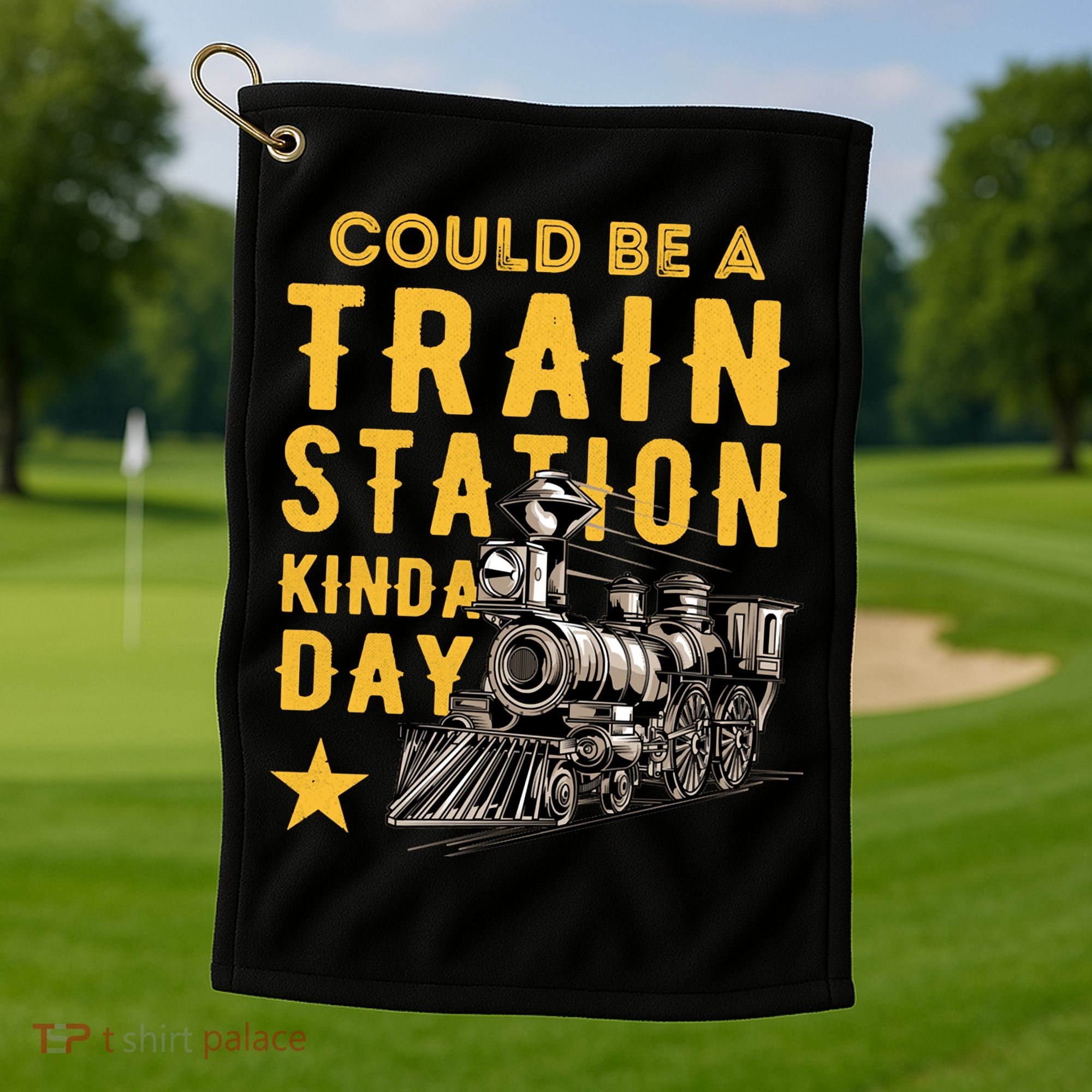 Could Be A Train Station Kinda Day Golf Towel