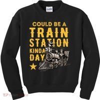 Could Be A Train Station Kinda Day Kids Sweatshirt thumb 0