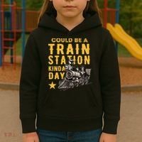 Could Be A Train Station Kinda Day Kids Hoodie thumb 3