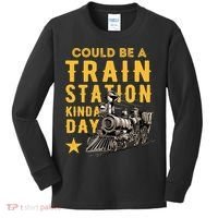 Could Be A Train Station Kinda Day Kids Long Sleeve Shirt thumb 0